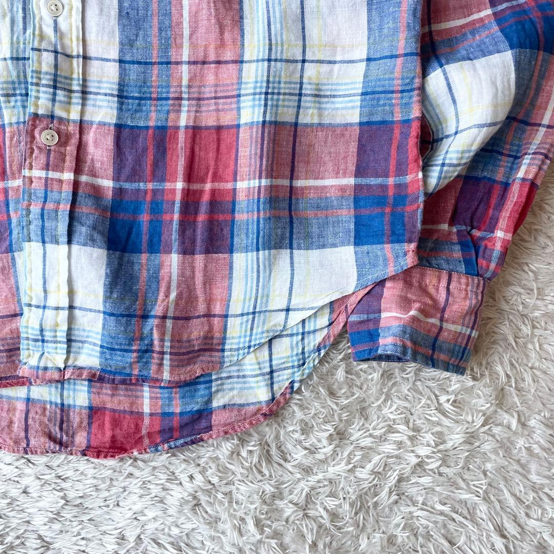 ラルフローレン 美品 リネンシャツ XS マドラスチェック