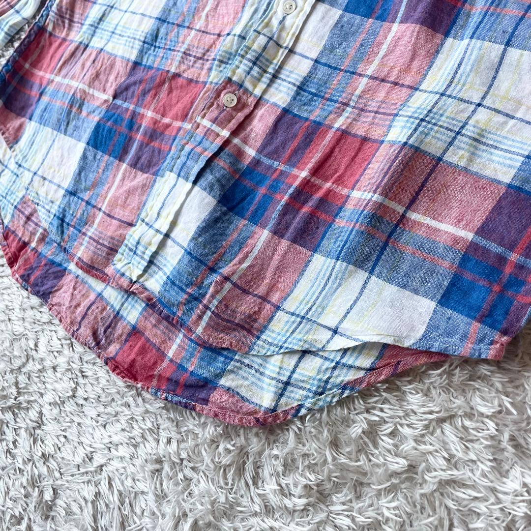 ラルフローレン 美品 リネンシャツ XS マドラスチェック