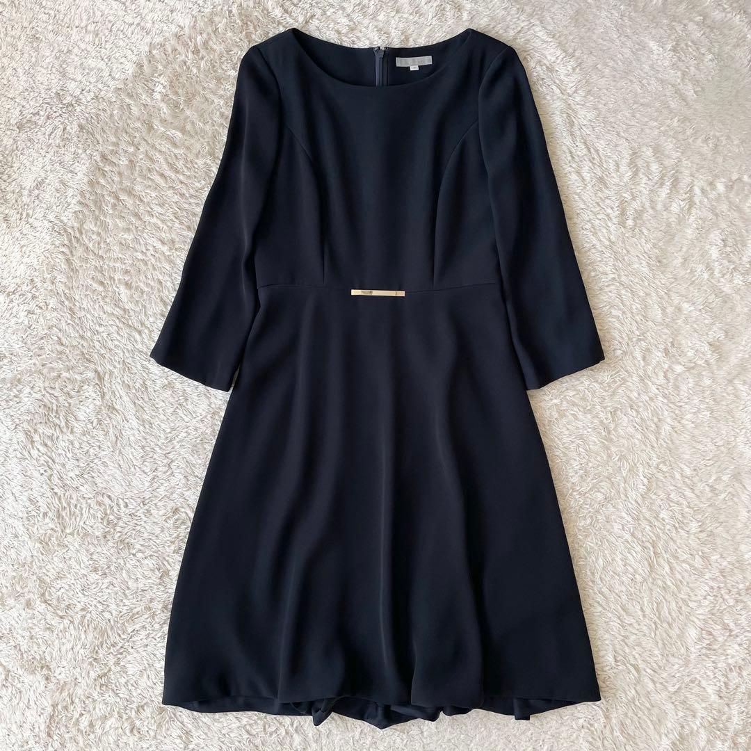 ナチュラルビューティー 極美品 ワンピース 38 ネイビー