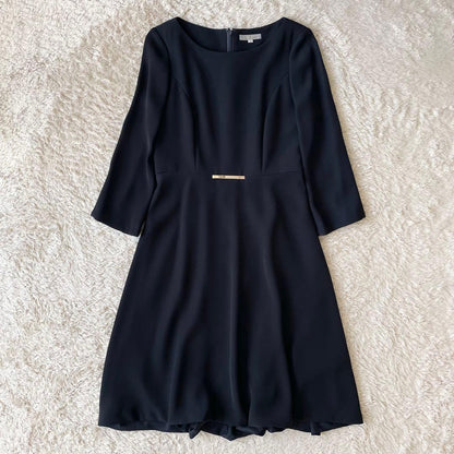 ナチュラルビューティー 極美品 ワンピース 38 ネイビー