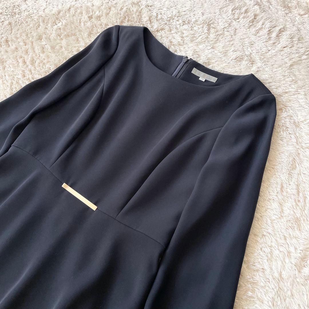 ナチュラルビューティー 極美品 ワンピース 38 ネイビー