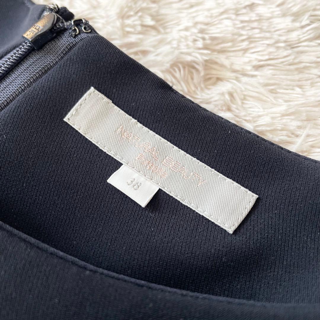 ナチュラルビューティー 極美品 ワンピース 38 ネイビー