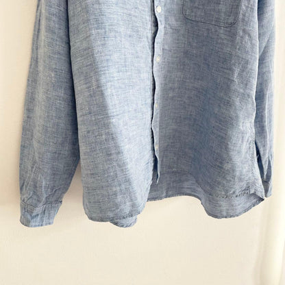 イチ 美品 ichi リネンシャツ F 青