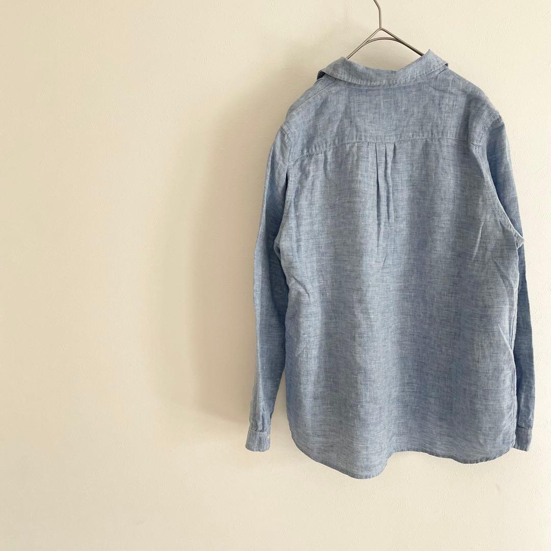 イチ 美品 ichi リネンシャツ F 青