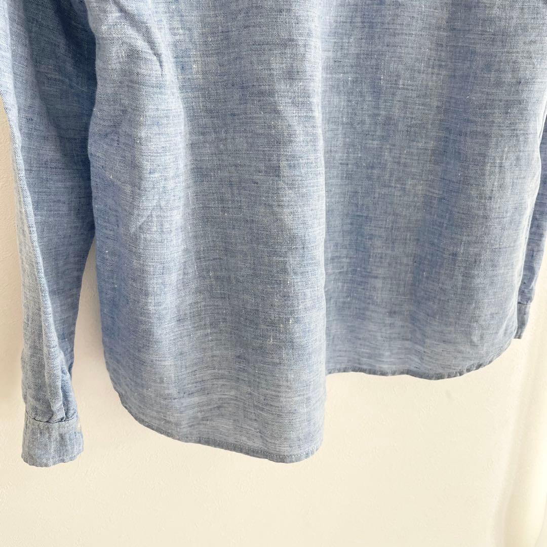 イチ 美品 ichi リネンシャツ F 青