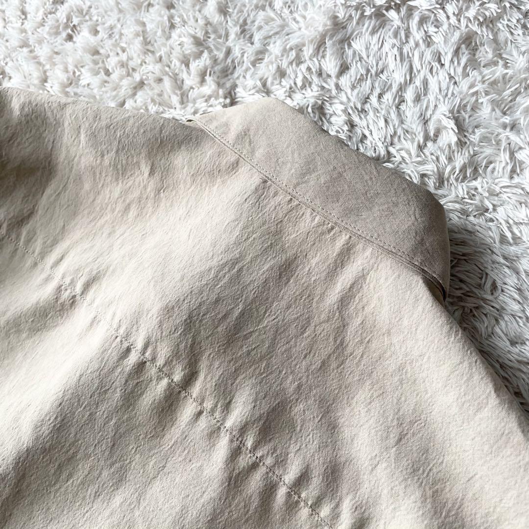 パパス 新品タグ付 PAPAS ライトマットクロスシャツ型ブルゾン M ベージュ