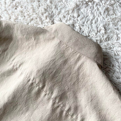 パパス 新品タグ付 PAPAS ライトマットクロスシャツ型ブルゾン M ベージュ