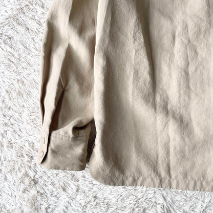 パパス 新品タグ付 PAPAS ライトマットクロスシャツ型ブルゾン M ベージュ