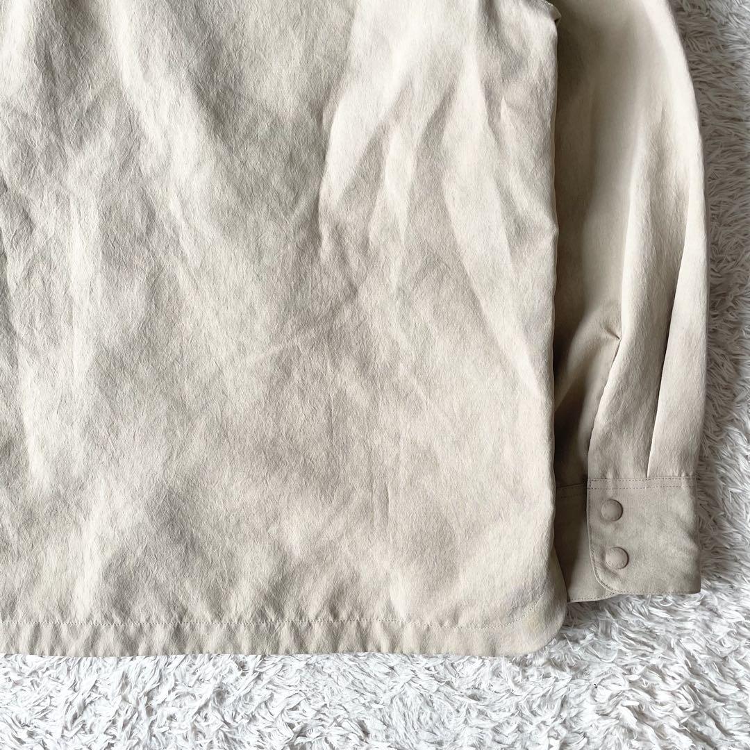 パパス 新品タグ付 PAPAS ライトマットクロスシャツ型ブルゾン M ベージュ