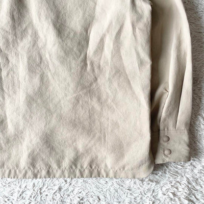 パパス 新品タグ付 PAPAS ライトマットクロスシャツ型ブルゾン M ベージュ