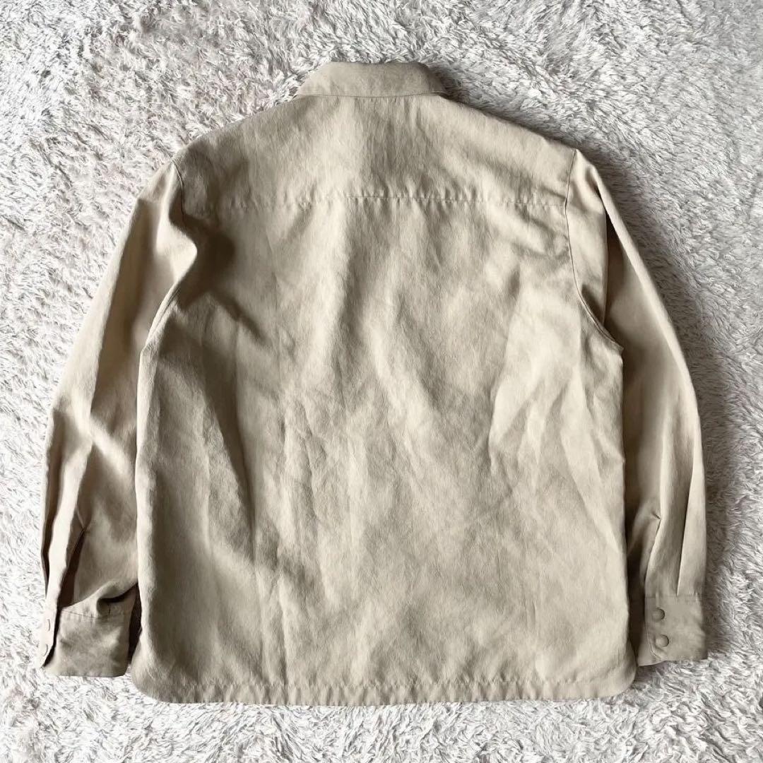 パパス 新品タグ付 PAPAS ライトマットクロスシャツ型ブルゾン M ベージュ