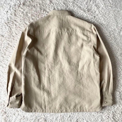パパス 新品タグ付 PAPAS ライトマットクロスシャツ型ブルゾン M ベージュ