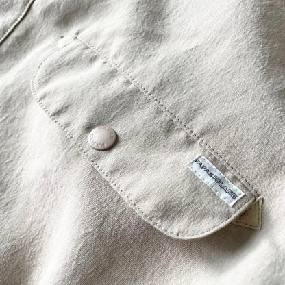 パパス 新品タグ付 PAPAS ライトマットクロスシャツ型ブルゾン M ベージュ