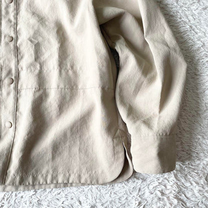 パパス 新品タグ付 PAPAS ライトマットクロスシャツ型ブルゾン M ベージュ