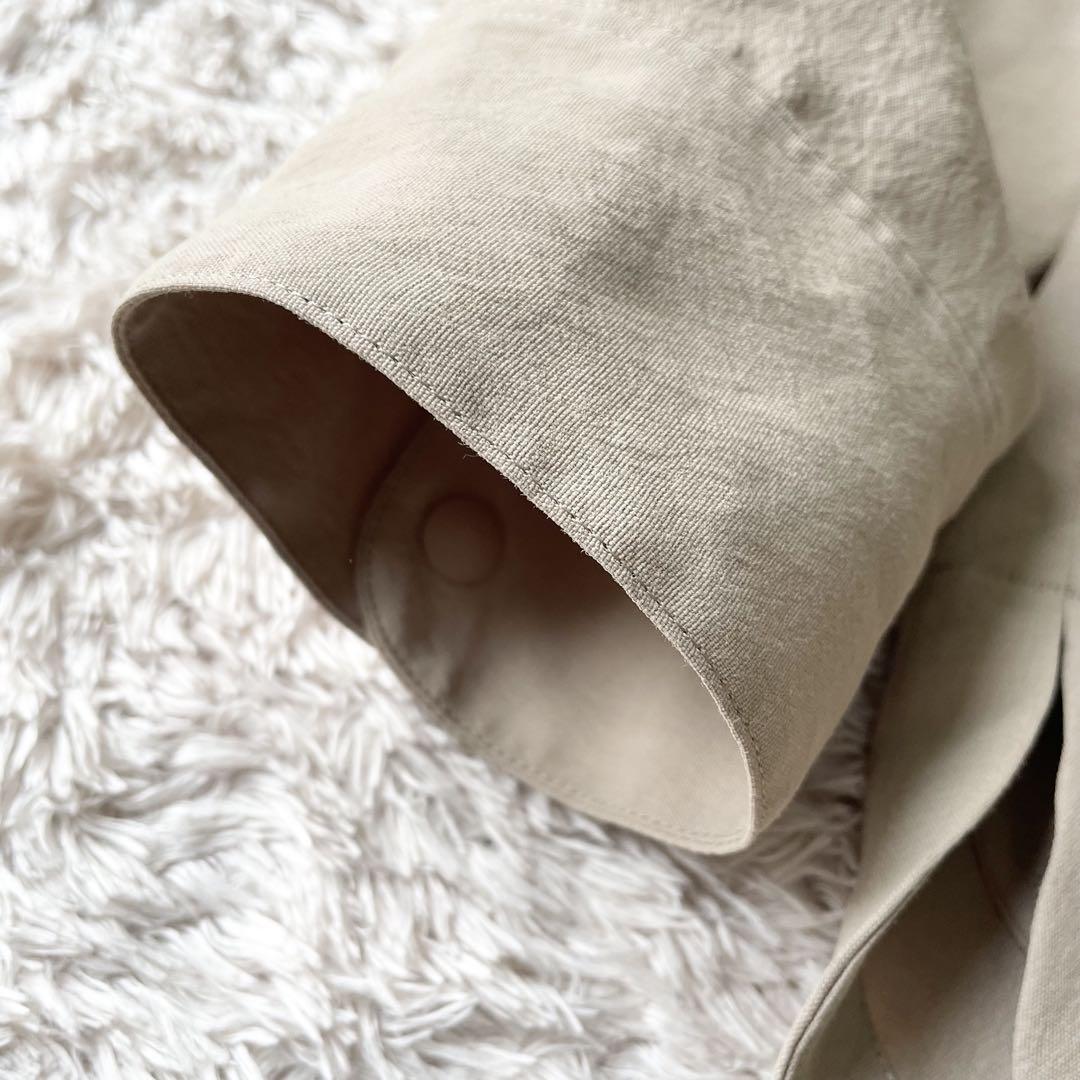 パパス 新品タグ付 PAPAS ライトマットクロスシャツ型ブルゾン M ベージュ