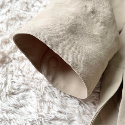 パパス 新品タグ付 PAPAS ライトマットクロスシャツ型ブルゾン M ベージュ