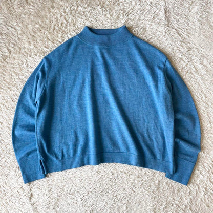 45R 極美品 45R USモー度詰ニットソーのヨックネック 2 ブルー
