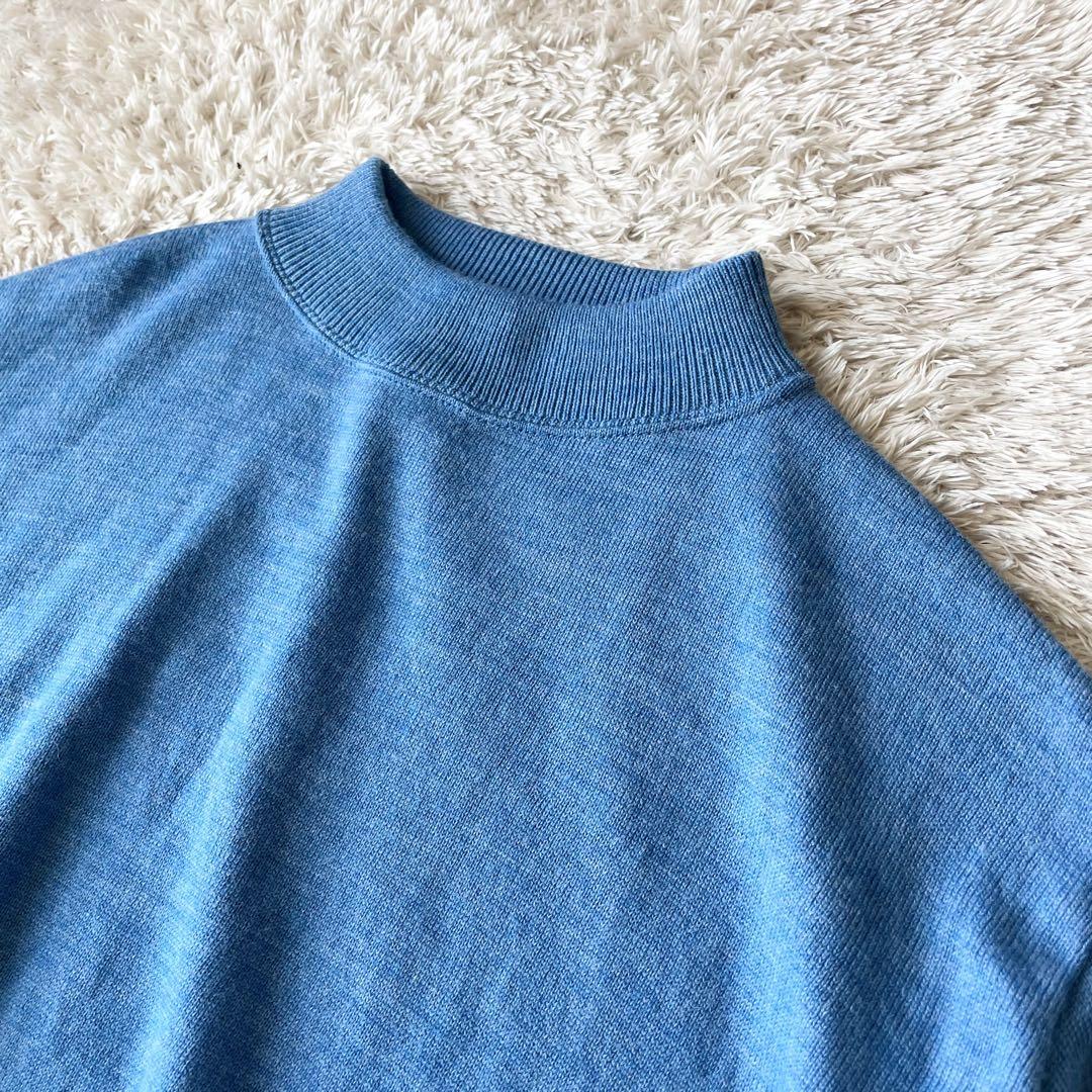45R 極美品 45R USモー度詰ニットソーのヨックネック 2 ブルー