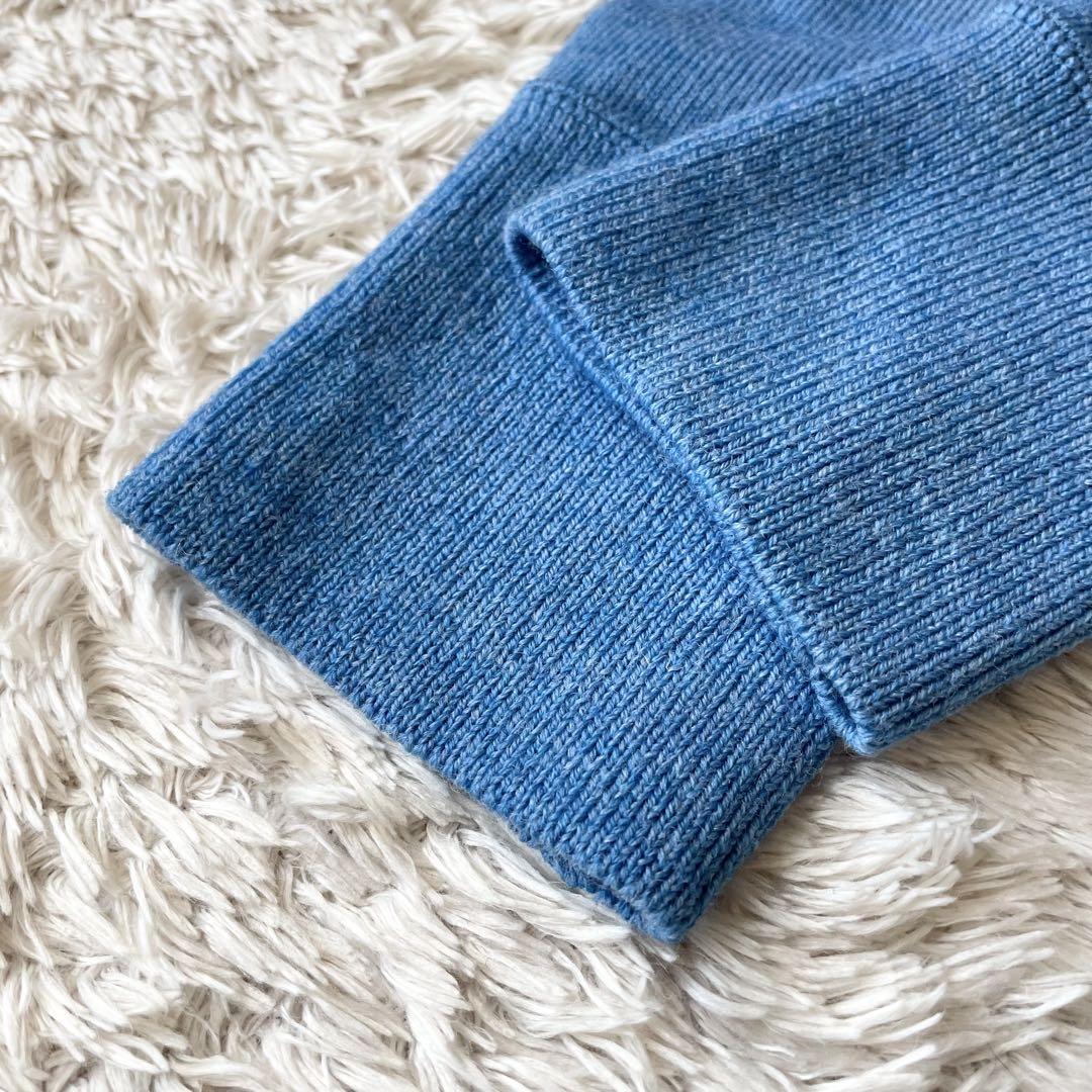 45R 極美品 45R USモー度詰ニットソーのヨックネック 2 ブルー