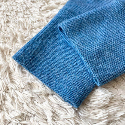 45R 極美品 45R USモー度詰ニットソーのヨックネック 2 ブルー