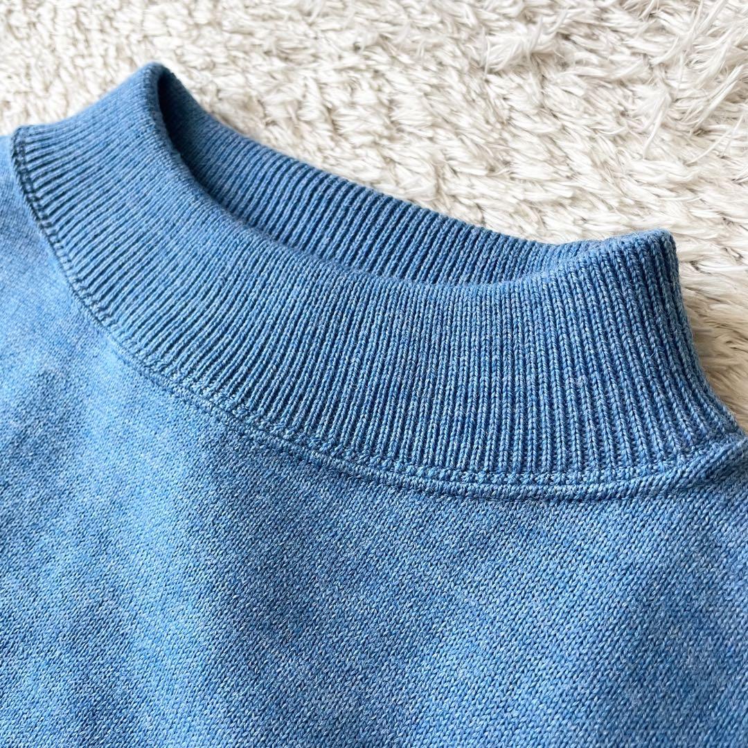 45R 極美品 45R USモー度詰ニットソーのヨックネック 2 ブルー