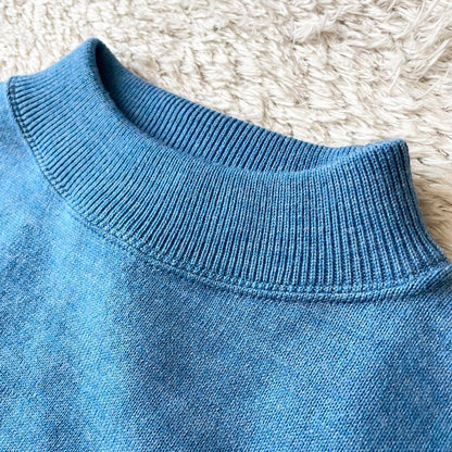 45R 極美品 45R USモー度詰ニットソーのヨックネック 2 ブルー