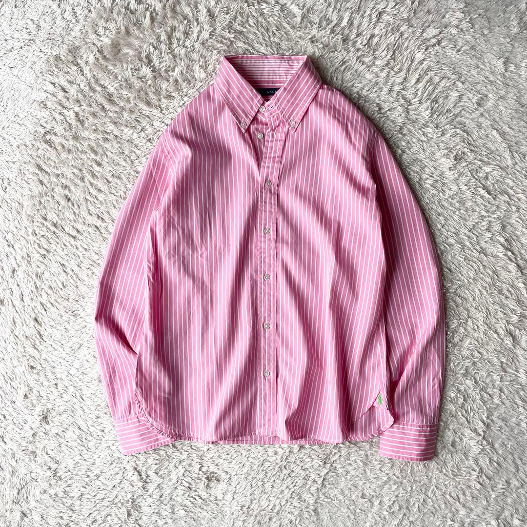ラルフローレン 極美品 stripe L/S shirt 裾ポニー