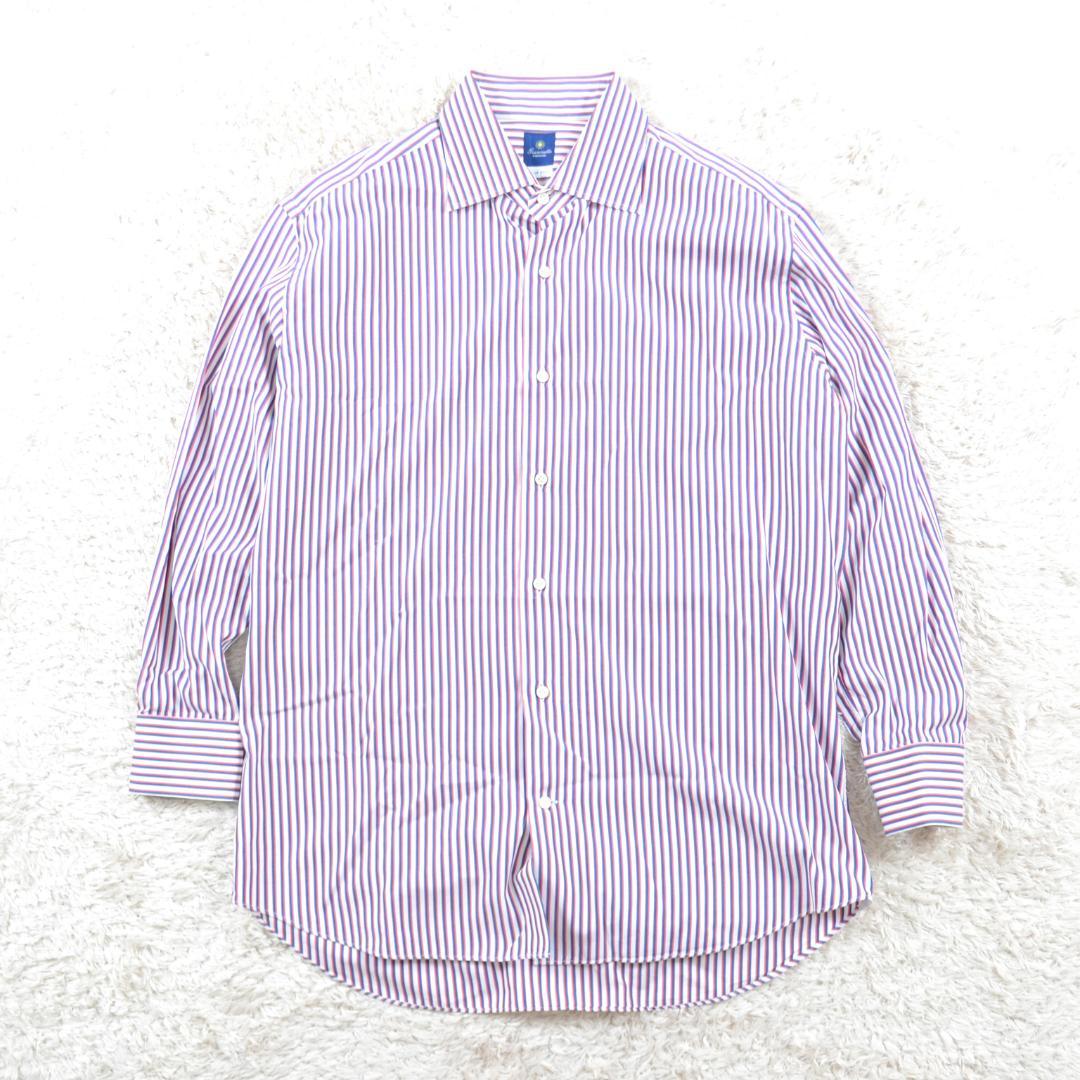 ジャンネット 極美品 GIANNETTO ワイドカラーシャツ 41 ストライプ