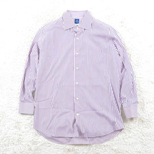 ジャンネット 極美品 GIANNETTO ワイドカラーシャツ 41 ストライプ