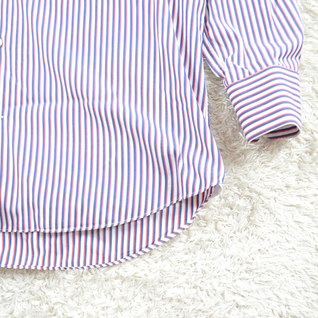 ジャンネット 極美品 GIANNETTO ワイドカラーシャツ 41 ストライプ