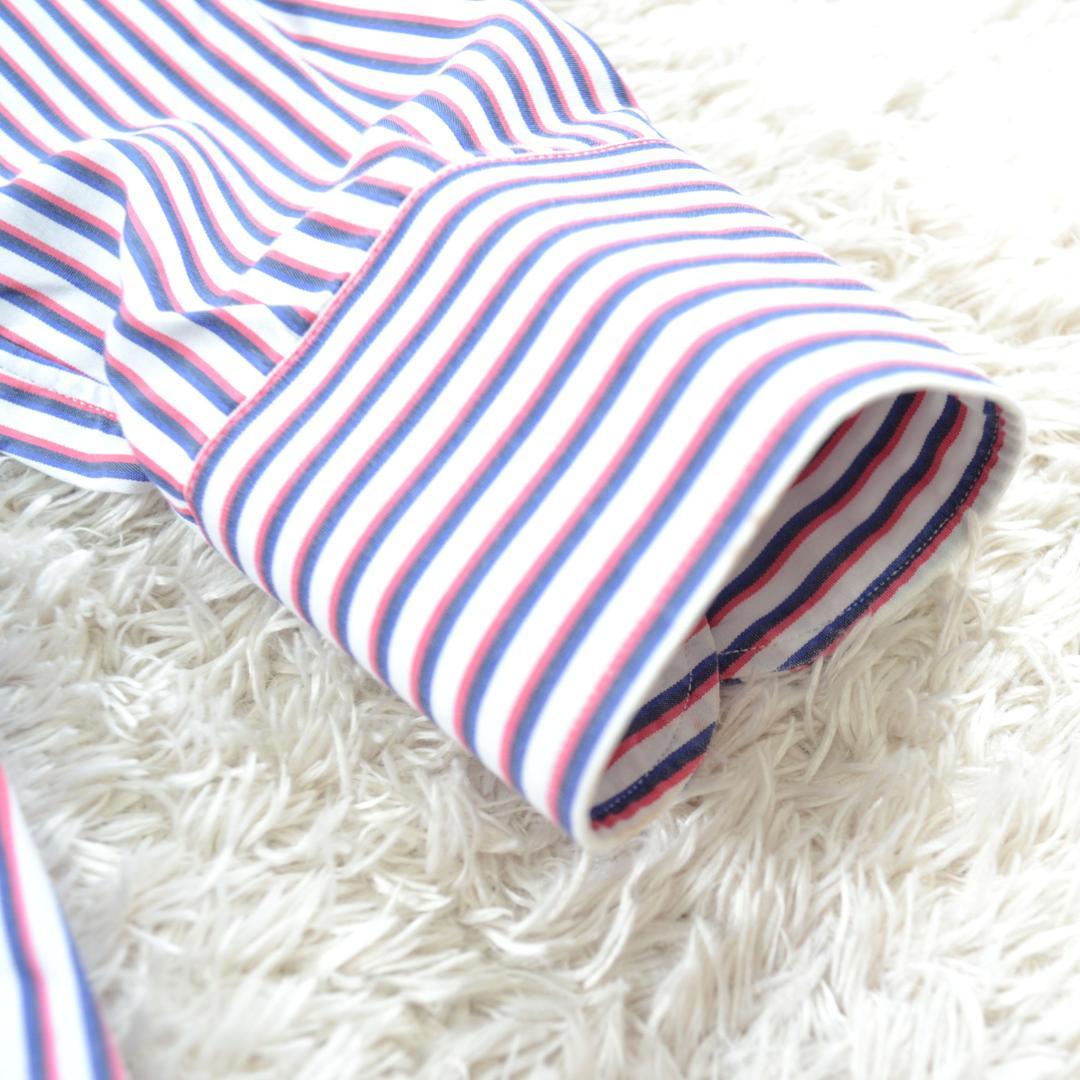 ジャンネット 極美品 GIANNETTO ワイドカラーシャツ 41 ストライプ