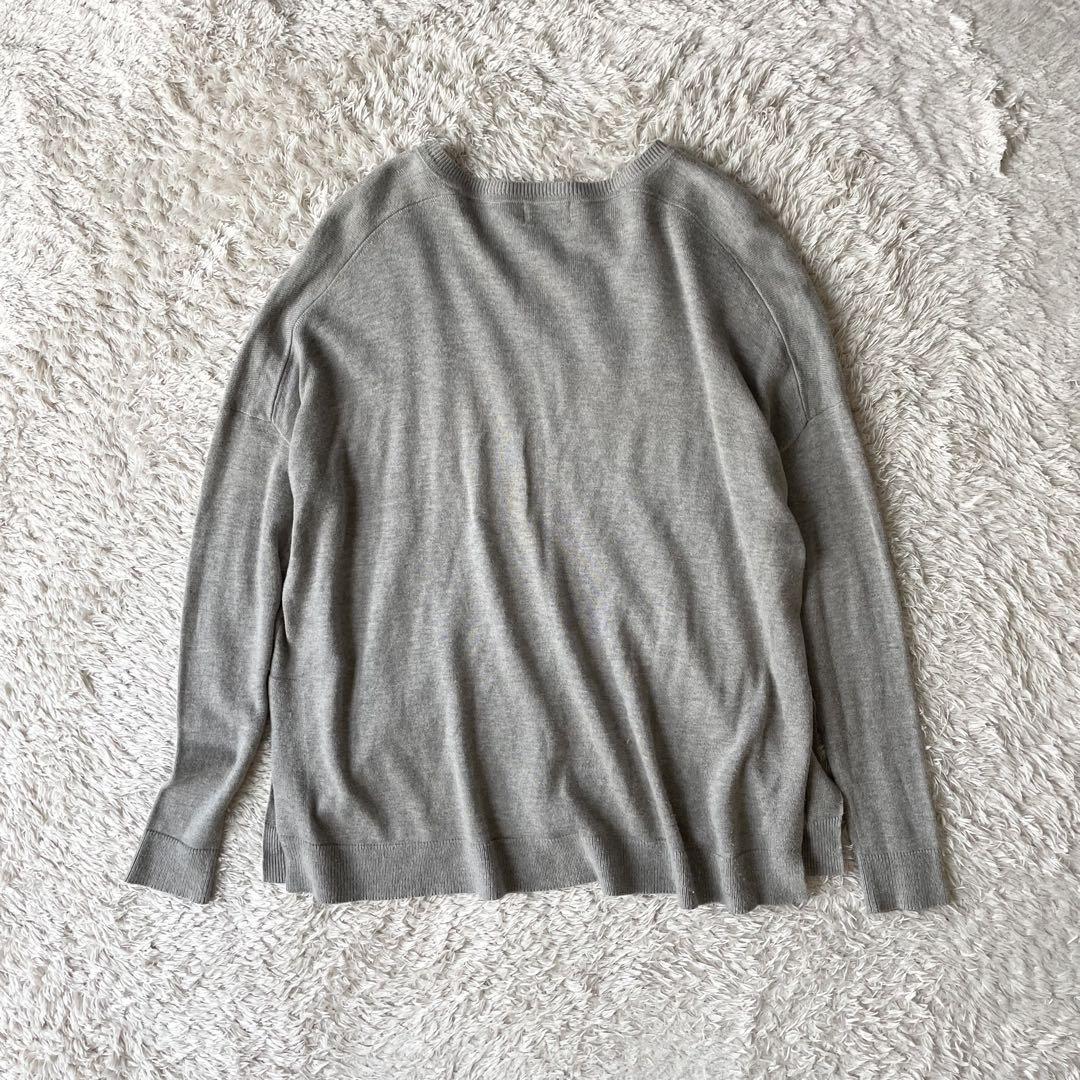 美品 ラルフローレン Vネック ハイゲージニットソー XS グレー