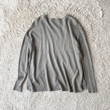 美品 ラルフローレン Vネック ハイゲージニットソー XS グレー