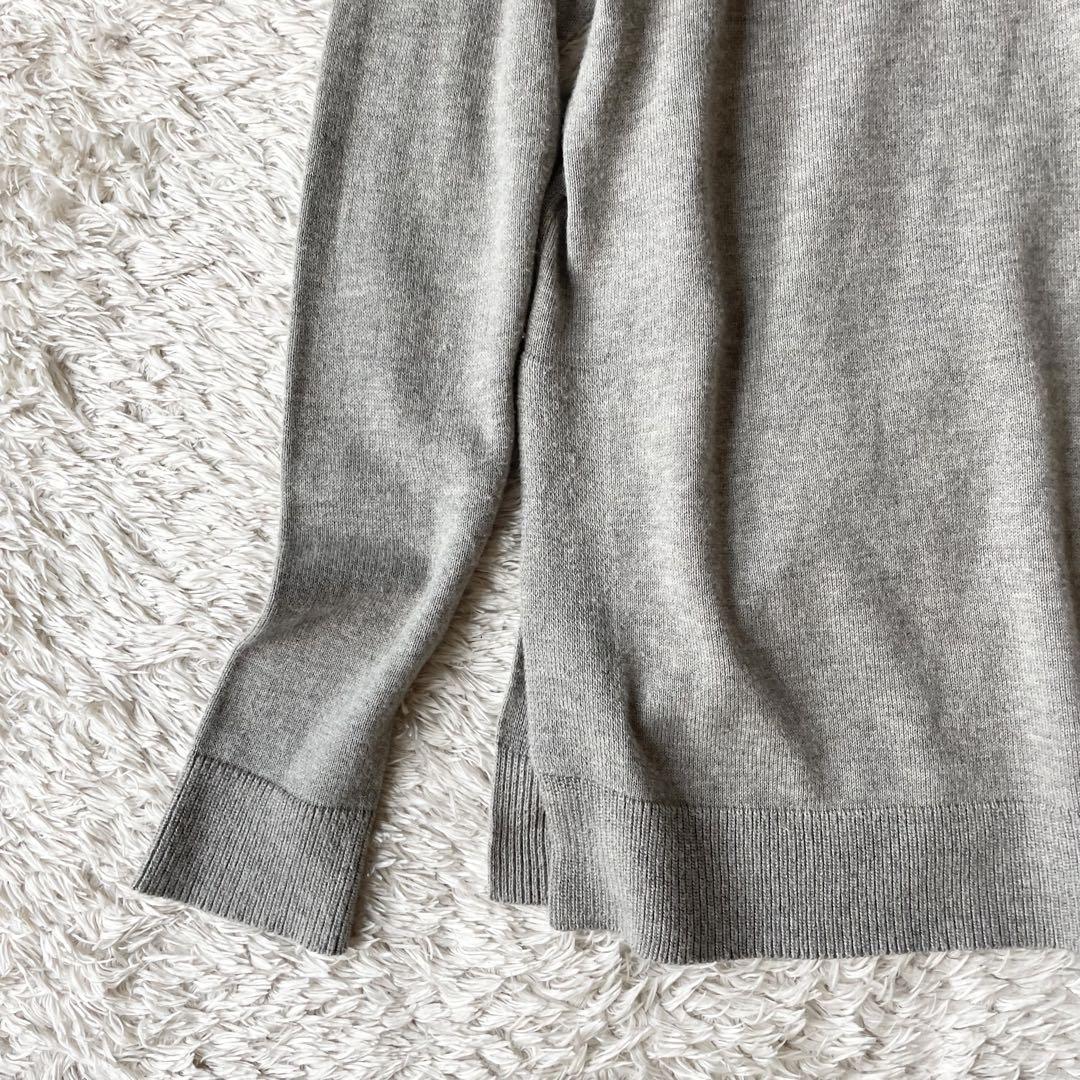 美品 ラルフローレン Vネック ハイゲージニットソー XS グレー