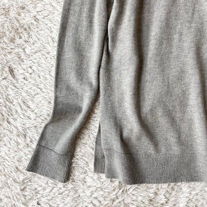 美品 ラルフローレン Vネック ハイゲージニットソー XS グレー