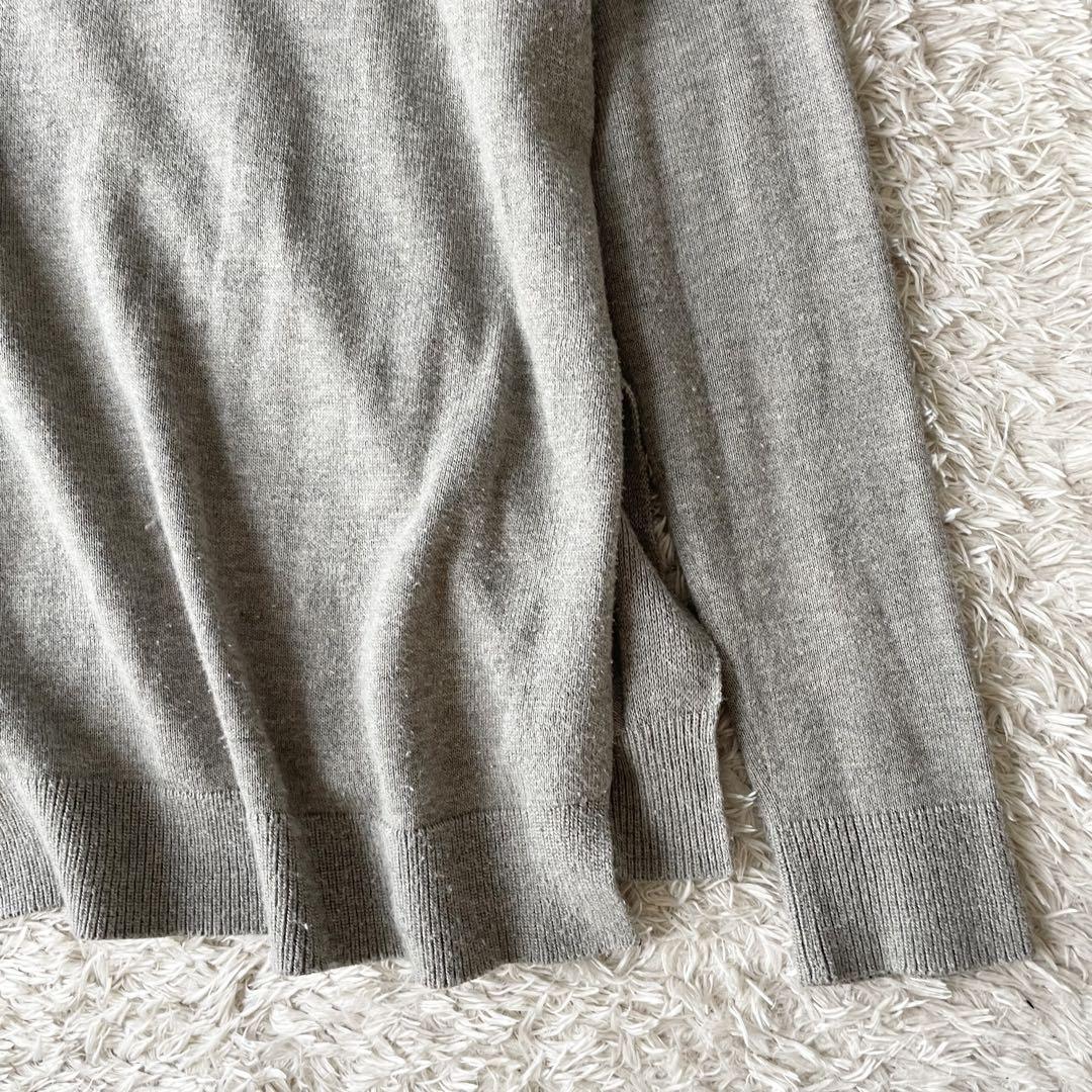 美品 ラルフローレン Vネック ハイゲージニットソー XS グレー