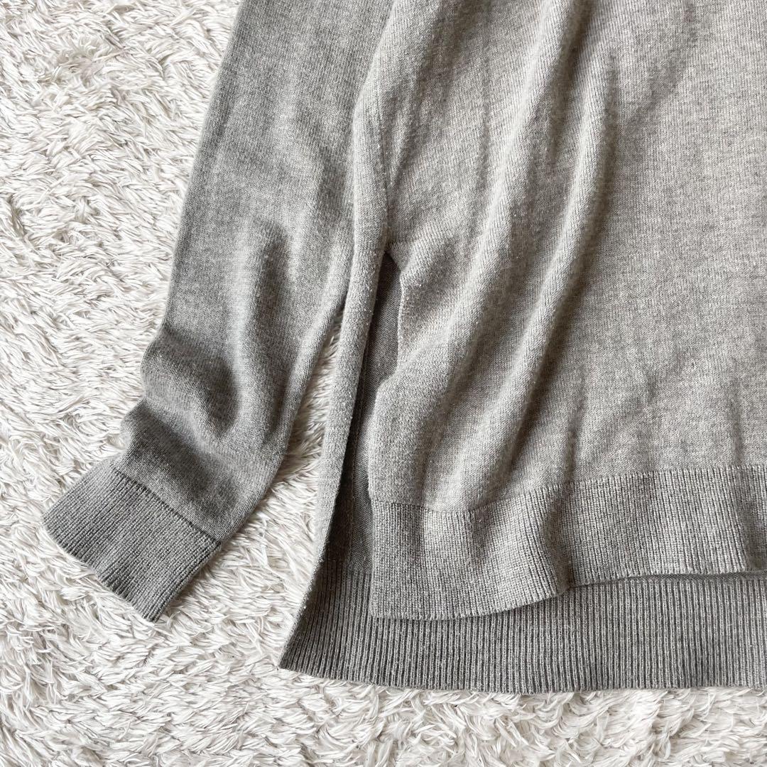 美品 ラルフローレン Vネック ハイゲージニットソー XS グレー