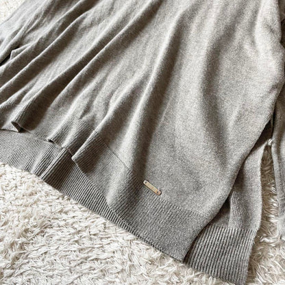 美品 ラルフローレン Vネック ハイゲージニットソー XS グレー