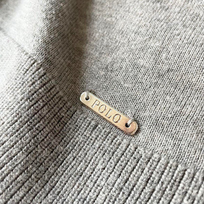 美品 ラルフローレン Vネック ハイゲージニットソー XS グレー