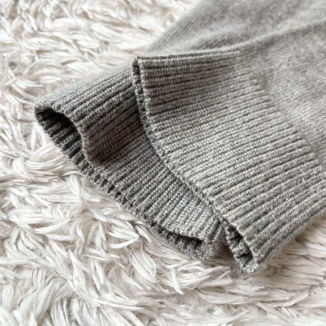 美品 ラルフローレン Vネック ハイゲージニットソー XS グレー