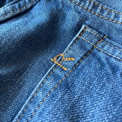 45R 美品 45R おこめデニム竹比女 加工 28 ブルー