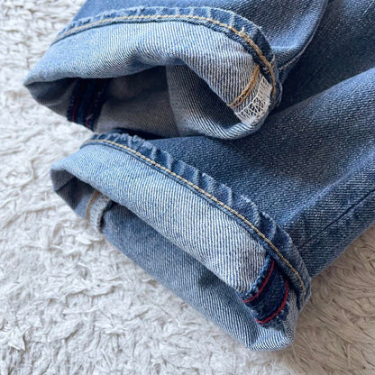 45R 美品 45R おこめデニム竹比女 加工 28 ブルー