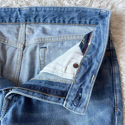 45R 美品 45R おこめデニム竹比女 加工 28 ブルー