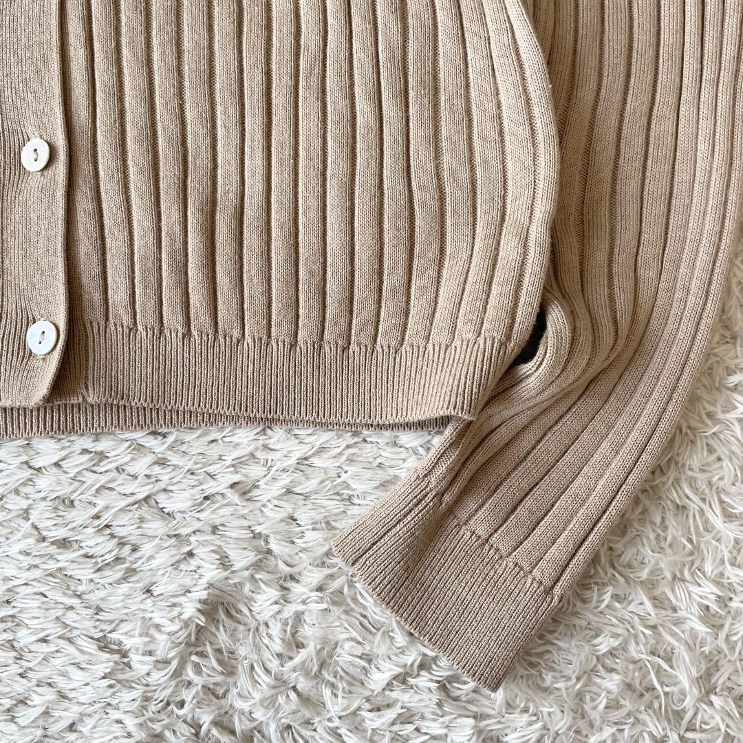 バビロン 美品 BABYLONE Vネックハイゲージニットカーディガン F