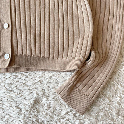 バビロン 美品 BABYLONE Vネックハイゲージニットカーディガン F