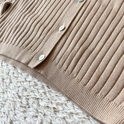 バビロン 美品 BABYLONE Vネックハイゲージニットカーディガン F