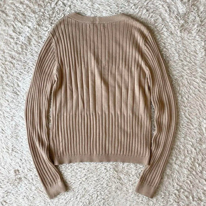 バビロン 美品 BABYLONE Vネックハイゲージニットカーディガン F