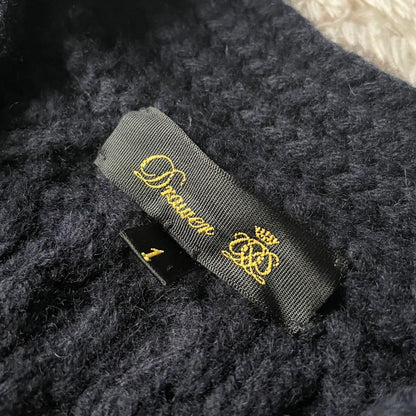 DRAWER wool cashmere cable cardigan 1 navy