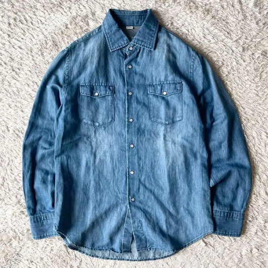 45R 極美品 コットンリネンシャツデニムの908イースタンシャツ 2