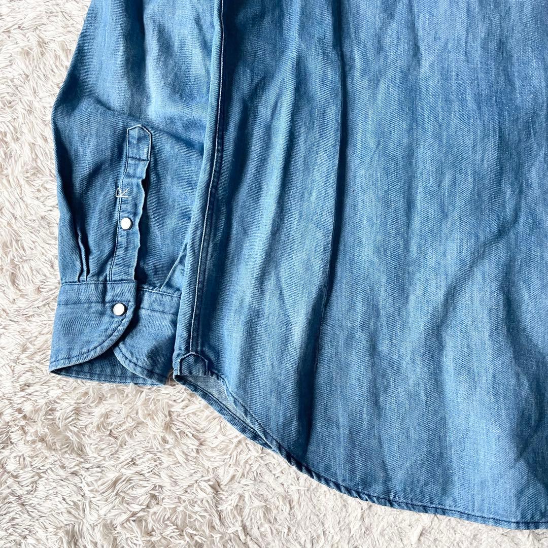 45R 極美品 コットンリネンシャツデニムの908イースタンシャツ 2